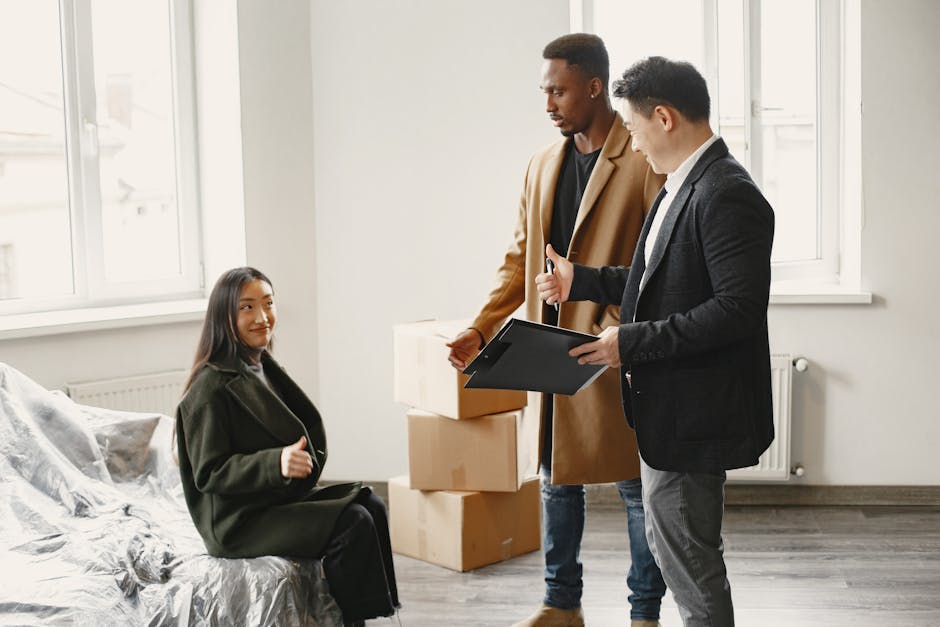 Professional eco-friendly moving team carefully packing belongings with sustainable materials in a bright, organized space